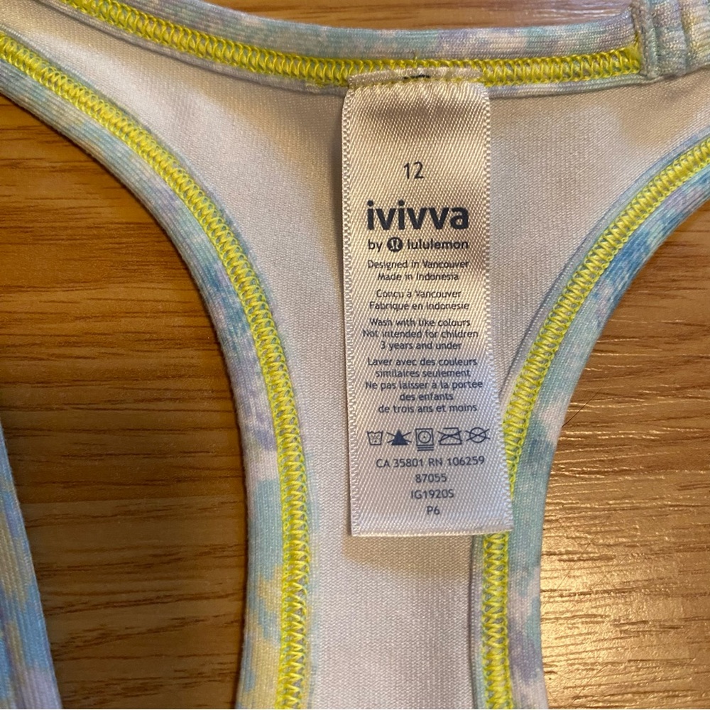 Ivivva by Lululemon multicolour tank girls size 12 - Picture 2 of 7
